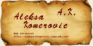 Aleksa Komerović vizit kartica